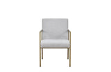 Modrest Burnham Modern White & Brass Arm Dining Chair