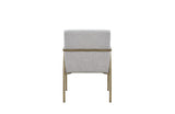 Modrest Burnham Modern White & Brass Arm Dining Chair