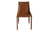 Modrest Halo Modern Brown Saddle Leather Dining Chair Set of Two