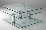 Alicia Square Motion Glass Cocktail Table