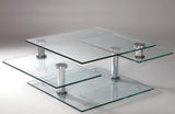 Alicia Square Motion Glass Cocktail Table