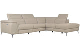 Michelle Taupe Reclining Leather Sectional Sofa