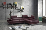 GIOVANNA Maroon Leather Sectional Sofa