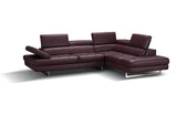 GIOVANNA Maroon Leather Sectional Sofa