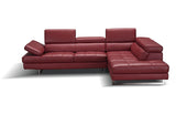 GIOVANNA Red Leather Sectional Sofa