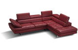 GIOVANNA Red Leather Sectional Sofa