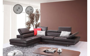 GIOVANNA Brown Leather Sectional Sofa
