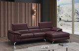 RIALTO Maroon Premium Leather Sectional Sofa