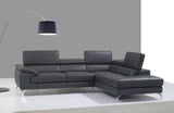 A973 Black Premium Leather Sectional Sofa