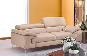 William Premium Leather Sofa in Peanut
