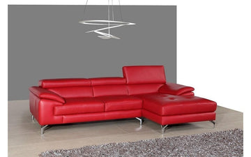 RIALTO Red Premium Leather Sectional Sofa