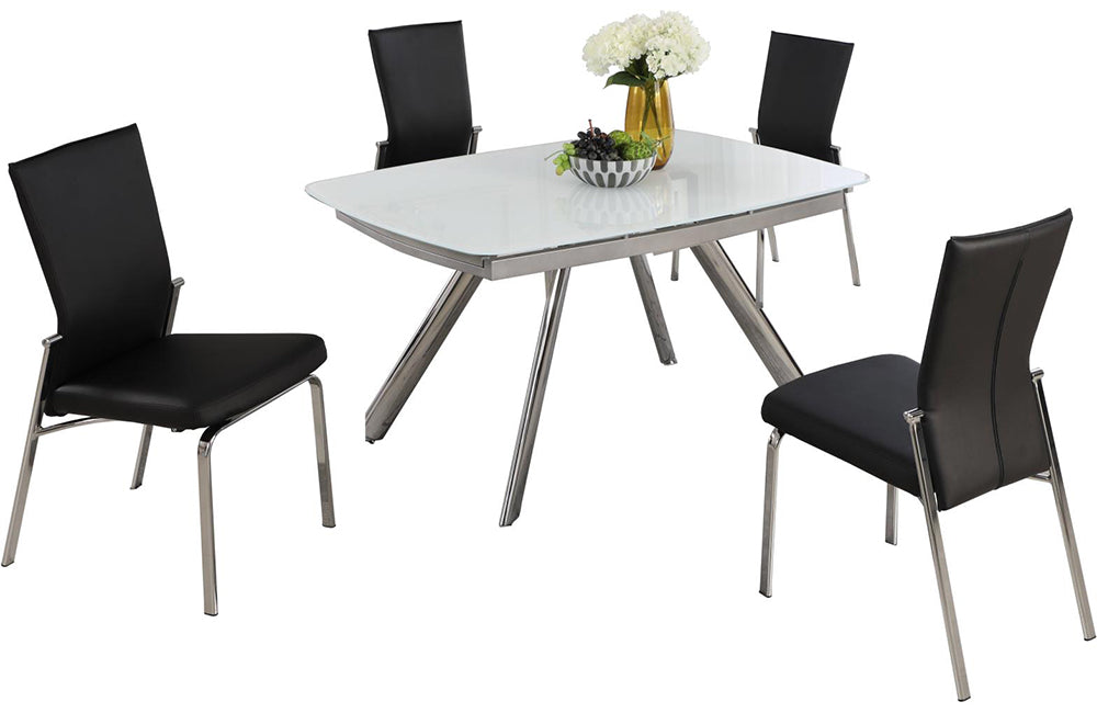 Alina Molly 5 pc Dining Set Black | Chintaly – Casa Eleganza Furniture ...
