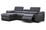 Alfie Gray Leather Reclining Sectional Sofa