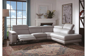 Calla Gray Leather Sectional Sofa