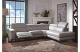 Calla Gray Leather Sectional Sofa