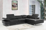 Jaxon Black Leather Sectional Sofa