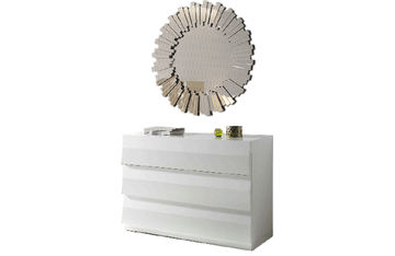 C-152 White Dresser & E-100 Mirror