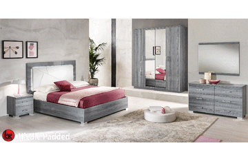 Nicole Bedroom w/ Wooden HB in Grey w/ Light