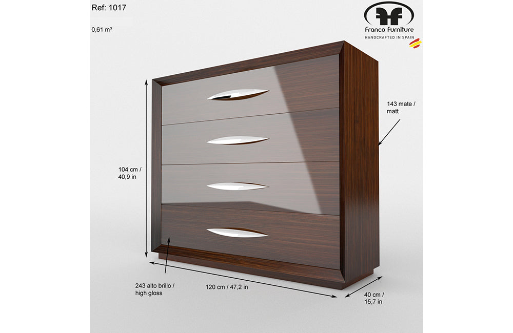 Carmen Single dresser and mirror Walnut