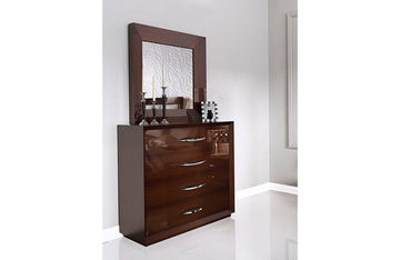 Carmen Single dresser and mirror Walnut