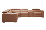 Bellagio Orange Leather Sectional with Recliners