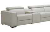 Bellagio Light Gray Leather Sectional with Recliners