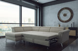 Berlin Beige Fabric Sectional with bed and storage