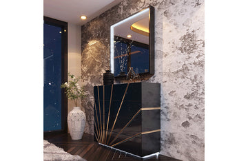 Oro Black Single dresser 4 drawers