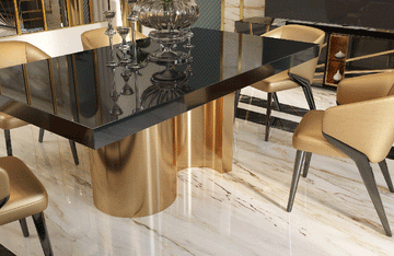 Oro Black Dining Table S shape