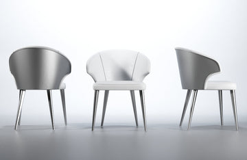 Wave Dining chair with 2 Ext White
