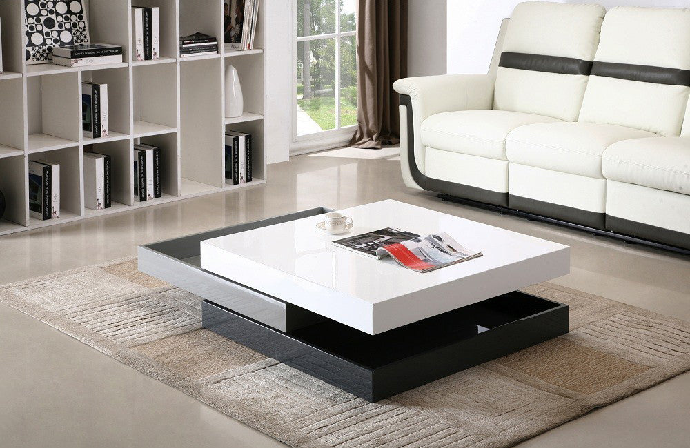 CW01 Rotary Modern Coffee Table Black