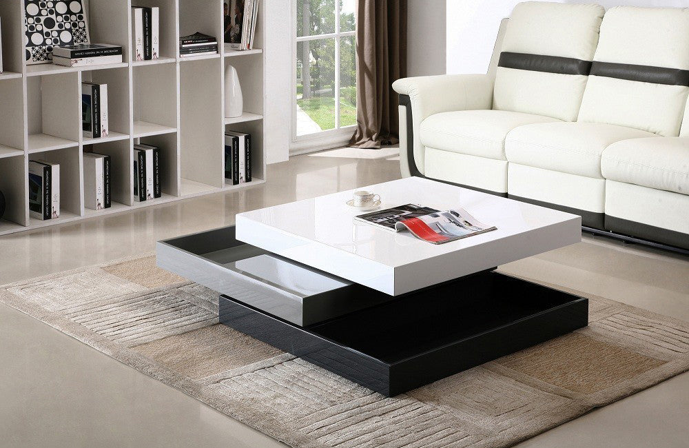 CW01 Rotary Modern Coffee Table Black