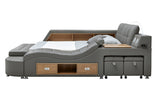 Cadillac Grey Leather Smart Bed Queen Size