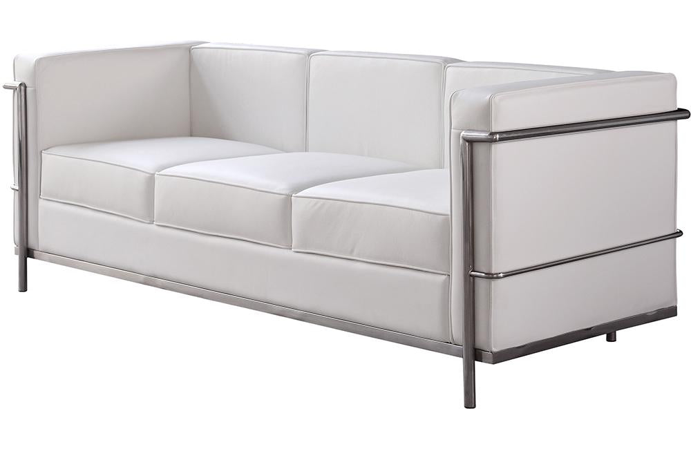 Tracy Italian Leather Sofa in White