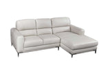 Elaine White Leather Sectional Sofa