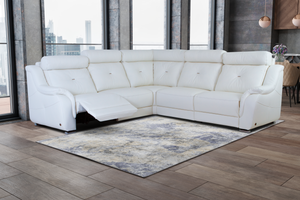 Dresden White Leather Sectional