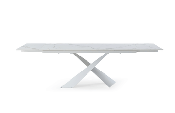 9113 Dinning Table White w/ext