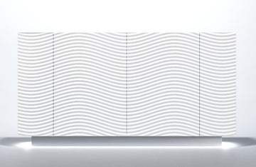 Wave 4 Door buffet with light White