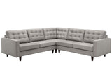 Alivia Empress 3 Piece Upholstered Fabric Sectional Sofa Set In Granite