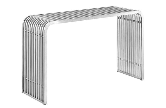 Shane Steel Console Table in Silver
