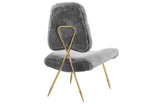 Lucia Upholsterd Sheepskin Fur Lounge Chair
