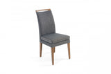 ELKE Walnut Blue Brown Fabric Chair
