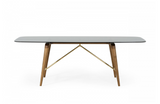 Killeen - Modern Smoked Glass & Walnut Large Dining Table