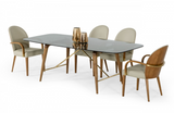 Killeen - Modern Smoked Glass & Walnut Large Dining Table