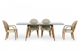 Killeen - Modern Smoked Glass & Walnut Large Dining Table