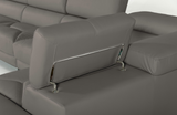 Portland - Modern Dark Grey Teco Leather Sectional Sofa
