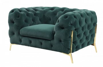 Santa Ana - Transitional Emerald Green Fabric Chair