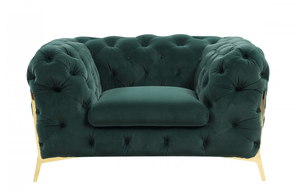 Santa Ana - Transitional Emerald Green Fabric Chair