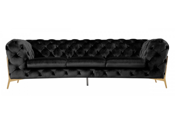 Santa Ana - Transitional Black Fabric Sofa