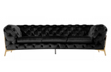 Santa Ana - Transitional Black Fabric Sofa